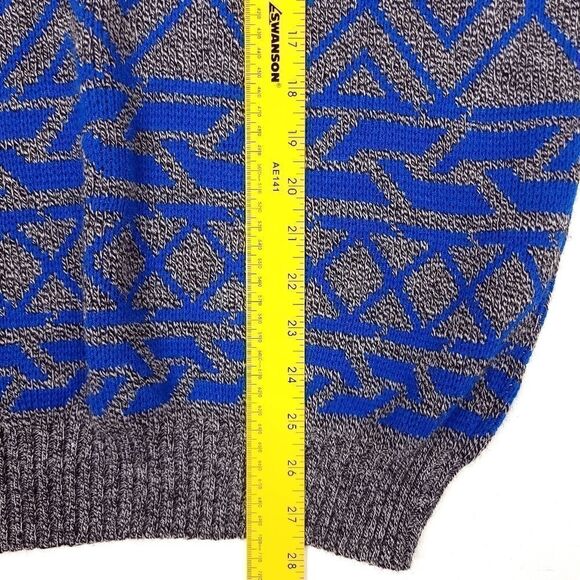 Vintage Pomodoro Crew Neck Sweater Mens Large Blue Gray Italian Made 44" Chest - Picture 6 of 8